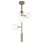 Люстра на штанге с 4-мя белыми шарообразными плафонами Bubble Chandelier варинант исполнения - 2 | Loft Concept во Владивостоке