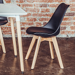 Стул с основой из пластика и мягким сиденьем Arvika Black варинант исполнения - 9 | Loft Concept во Владивостоке