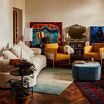 Трехместный диван с обивкой букле молочного цвета Leonois Boucle Sofa варинант исполнения - 5 | Loft Concept во Владивостоке