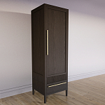 Узкий Шкаф Primo с 2 выдвижными ящиками Темный орех варинант исполнения - 3 | Loft Concept во Владивостоке