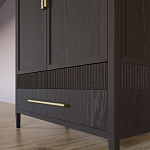 Шкаф платяной Primo с выдвижными ящиками шпон Темный орех варинант исполнения - 6 | Loft Concept во Владивостоке