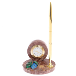 Часы настольные с шариковой металлической ручкой из натурального камня Stone Clock варинант исполнения - 4 | Loft Concept во Владивостоке