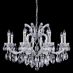 Люстра подвесная с 8-ю лампочками и прозрачными хрустальными подвесками на хромированном основании Crystal lamps варинант исполнения - 1 | Loft Concept во Владивостоке