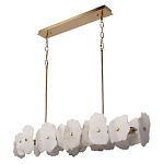 Люстра подвесная линейная с текстурированными мраморными элементами Marble square варинант исполнения - 3 | Loft Concept во Владивостоке