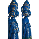 Комплект из 2-х деревянных статуэток Asmat Statuettes Blue Green варинант исполнения - 6 | Loft Concept во Владивостоке