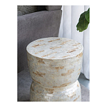 Приставной столик с мозаичным рисунком из раковин устриц Bone Inlay варинант исполнения - 7 | Loft Concept во Владивостоке