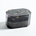 Шкатулка из эпоксидной смолы с цветами черная Epoxy Resin Box Black варинант исполнения - 4 | Loft Concept во Владивостоке
