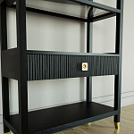 Стеллаж Elsa Dreams Black со стеклянными полками и ящиком варинант исполнения - 2 | Loft Concept во Владивостоке