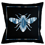 Подушка декоративная пчела с синим орнаментом Ikat Pattern варинант исполнения - 1 | Loft Concept во Владивостоке