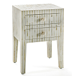 Тумбочка прикроватная White Pearl BEDSIDE CABINET 2 DRAWER варинант исполнения - 3 | Loft Concept во Владивостоке