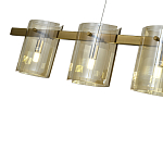 Подвесной светильник светодиодный с 5-ю цилиндрическими плафонами коньячного цвета из стекла и стали Andrea Сhandelier Сognac варинант исполнения - 2 | Loft Concept во Владивостоке