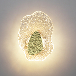 Бра с рельефным волнообразным стеклянным плафоном и вставкой из мрамора Liquid Stone варинант исполнения - 3 | Loft Concept во Владивостоке