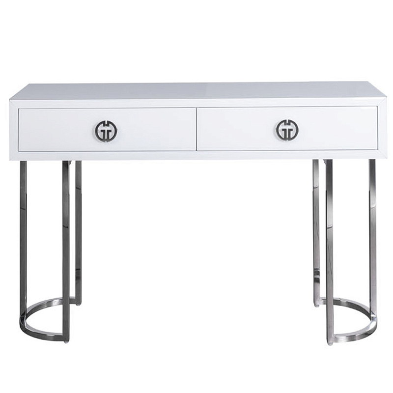 Консоль белая с 2-мя с ящикам Furniture Value Белый Хром Черный Золотой Консоль белая с 2-мя с ящикам Furniture Value Белый Хром Черный Золотой во Владивостоке | Loft Concept