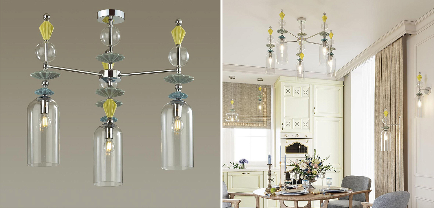 Люстра Iris Glass Chandelier candy 3 chrome Люстра Iris Glass Chandelier candy 3 chrome - Loft-Concept во Владивостоке
