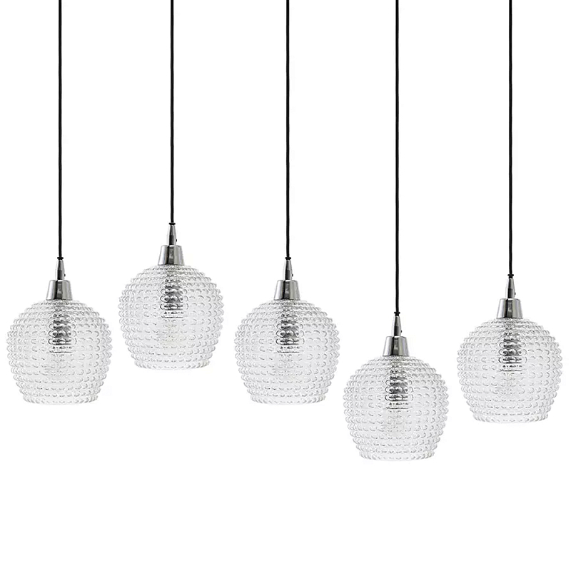 Подвесной светильник каскадный с фактурными стеклянными плафонами Cascade with Relief Lampshades Прозрачный Черный Серый Подвесной светильник каскадный с фактурными стеклянными плафонами Cascade with Relief Lampshades Прозрачный Черный Серый во Владивостоке | Loft Concept