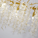 Люстра подвесная с золотистыми ветками и стеклянными подвесками в виде листьев Длина 80 см FAIRYTREE Light варинант исполнения - 3 | Loft Concept во Владивостоке