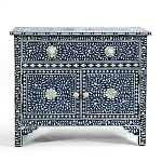 Комод инкрустация костью ORIENTAL Indian синий орнамент варинант исполнения - 1 | Loft Concept во Владивостоке
