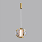 Подвесной светильник с круглым плафоном из искусственного алебастра в бронзовой оправе Marbella варинант исполнения - 4 | Loft Concept во Владивостоке