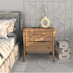 Тумба прикроватная из массива дуба с 2-мя ящиками Tasteful Furniture варинант исполнения - 2 | Loft Concept во Владивостоке