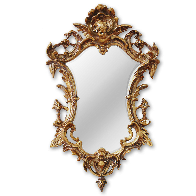 Зеркало настенное в ажурной раме золотого цвета с эффектом старины Classic Ornament Mirror Золотой Зеркало настенное в ажурной раме золотого цвета с эффектом старины Classic Ornament Mirror Золотой во Владивостоке | Loft Concept