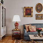 Настольная лампа бордовая с изображением птиц Slip Away варинант исполнения - 5 | Loft Concept во Владивостоке