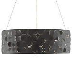 Люстра в форме цилиндра с чёрным фактурным абажуром Round Necklines варинант исполнения - 3 | Loft Concept во Владивостоке