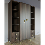 Большой шкаф с витриной Elsa Dreams Walnut варинант исполнения - 2 | Loft Concept во Владивостоке