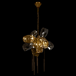 Люстра подвесная со стеклянными плафонами из дымчатого и золотистого с шестью вертикальными подвесками Gilded Mirage  варинант исполнения - 6 | Loft Concept во Владивостоке