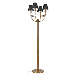 Торшер с металлическим основанием бронзового цвета с черными конусовидными абажурами Dignity варинант исполнения - 1 | Loft Concept во Владивостоке