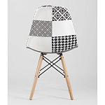 Пластиковый стул на ножках из массива бука Eames Черно-Белый Пэчворк варинант исполнения - 4 | Loft Concept во Владивостоке