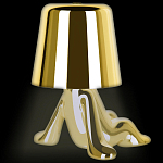 Настольная лампа фигурная золотого цвета с гладким абажуром Высота 17 см Sophia варинант исполнения - 7 | Loft Concept во Владивостоке