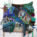 Панно гобелен яркие Пространство-Время TimeSpace Blue варинант исполнения - 1 | Loft Concept во Владивостоке