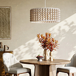 Люстра в форме цилиндра с вставками из деревянных бусин Wooden Beads варинант исполнения - 5 | Loft Concept во Владивостоке