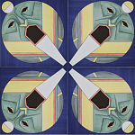 Плитка дизайнерская с узором Маска варинант исполнения - 2 | Loft Concept во Владивостоке