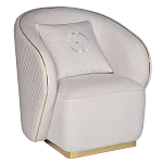 Кресло велюровое оттенка слоновой кости с простроченной спинкой Perfect Comfort варинант исполнения - 1 | Loft Concept во Владивостоке