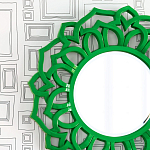 Зеркало круглое в ажурной зеленой раме Green Floral Pattern варинант исполнения - 1 | Loft Concept во Владивостоке