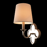 Бра с белым текстильным абажуром и декоративным основанием в виде четырехлистника с зеркальной вставкой Vitorino варинант исполнения - 21 | Loft Concept во Владивостоке