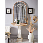 Зеркало-окно настенное в венецианском стиле с деревянной рамой бежевого цвета Venetian Smooth варинант исполнения - 4 | Loft Concept во Владивостоке