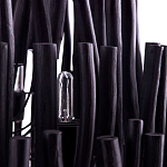 Люстра черная с несколькими ярусами деревянных палочек Bright Wooden Chandelier варинант исполнения - 10 | Loft Concept во Владивостоке