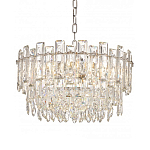 Круглая люстра с хрустальными подвесками на серебряном каркасе Gorgeous Crystal Light варинант исполнения - 9 | Loft Concept во Владивостоке