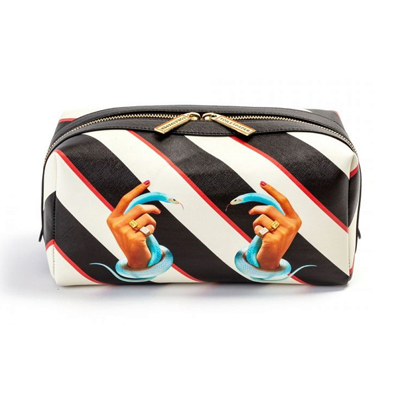 Косметичка Seletti Stripes Hands with Snakes Черный Белый Голубой Бежевый Косметичка Seletti Stripes Hands with Snakes Черный Белый Голубой Бежевый во Владивостоке | Loft Concept