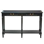 Консоль черная из массива березы с полкой и двумя ящиками Vintage варинант исполнения - 1 | Loft Concept во Владивостоке