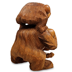 Статуэтка из дерева суар в виде обезьяны с детёнышем Mama Monkey варинант исполнения - 2 | Loft Concept во Владивостоке