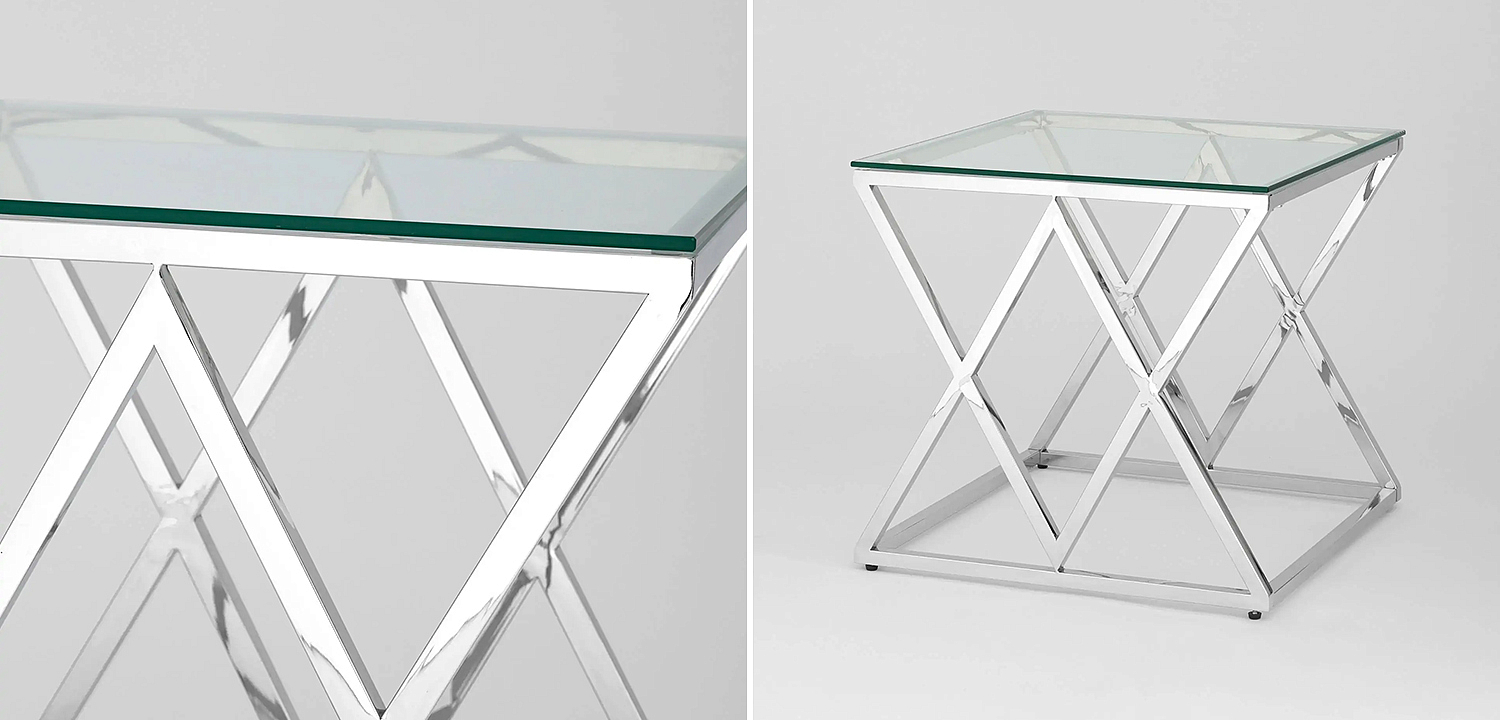 Стол приставной Geometry Rhombus Silver Стол приставной Geometry Rhombus Silver - Loft-Concept во Владивостоке