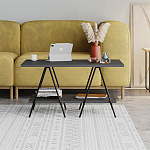 Стол журнальный с прямоугольной столешницей и полкой цвета антрацит ESSEL ANTHRACITE варинант исполнения - 1 | Loft Concept во Владивостоке