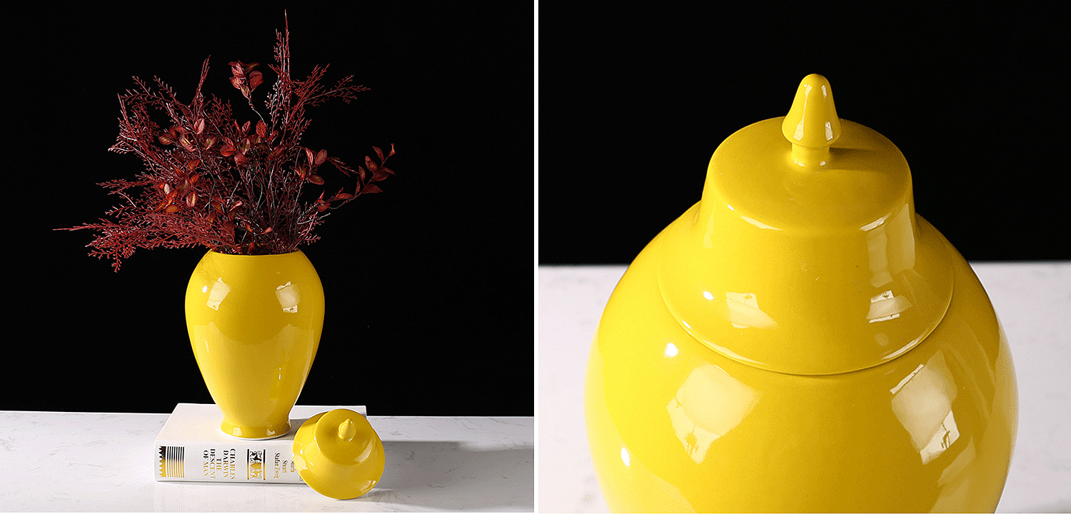 Ваза с крышкой Ceramic Yellow Vase Ваза с крышкой Ceramic Yellow Vase - Loft-Concept во Владивостоке