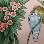 Обои ручная роспись Amazonia Florence Pink dyed silk варинант исполнения - 6 | Loft Concept во Владивостоке