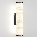 Бра с цилиндрическим плафоном из белого алебастра на прямоугольном основании Темная Латунь Cryptocrystalline Stone варинант исполнения - 1 | Loft Concept во Владивостоке