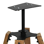 Барный стул со спинкой и металлической подставкой на 4-х деревянных ножках Бежевый Велюр Vendramin Chair варинант исполнения - 7 | Loft Concept во Владивостоке