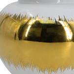 Ваза белая с крышкой и золотистыми фрагментами 24 см Chinoiserie Ceramics варинант исполнения - 3 | Loft Concept во Владивостоке